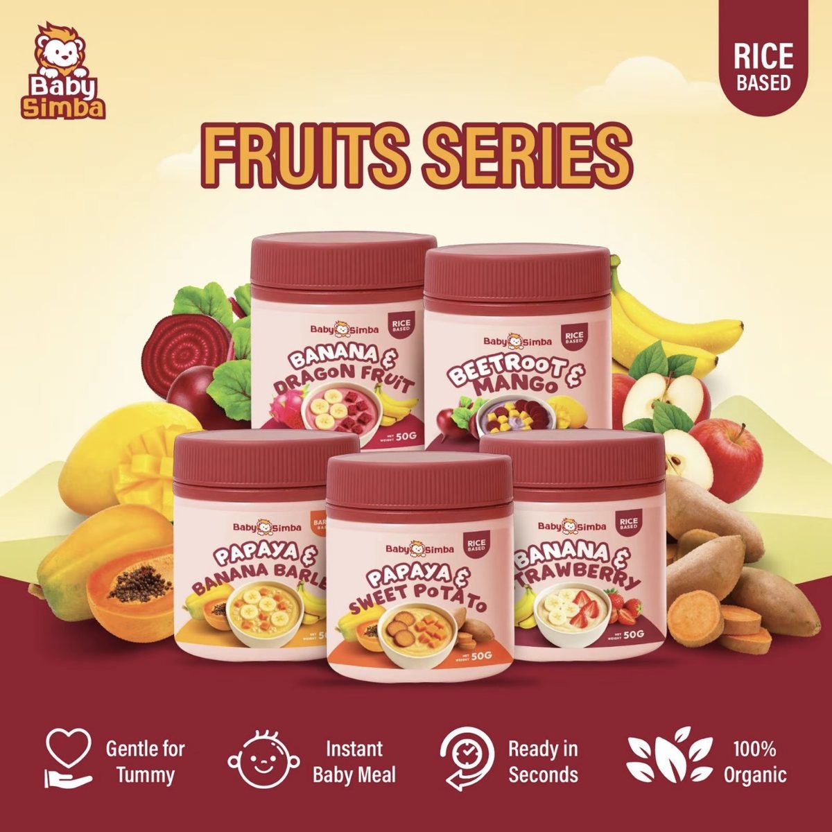 Baby Simba Fruits Series 50g